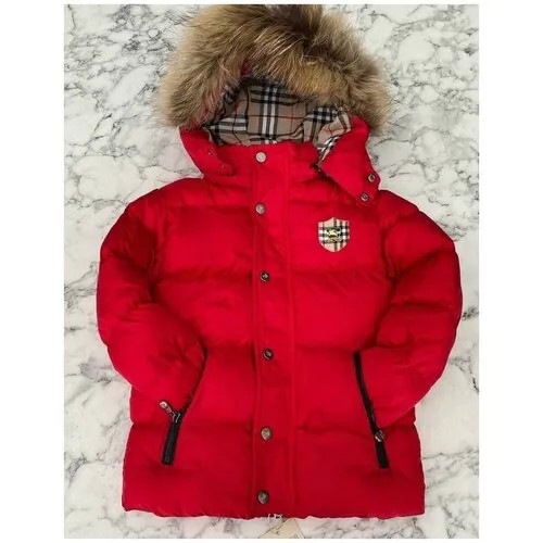 Зимняя куртка/парка/пуховик унисекс, для мальчика, натуральный мех, качество люкс 92-158