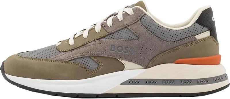 Мужские беговые кроссовки Kurt оливково-серого цвета Hugo Boss