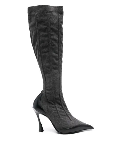 Mugler 110мм Корсетные сапоги, черный