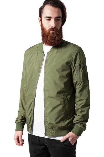 Бомбер на молнии Urban Classics, зеленый