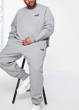 Серые джоггеры с маленьким логотипом Puma PLUS Essentials-Серый