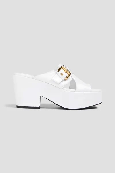 Кожаные мюли Lenka на платформе By Far, белый