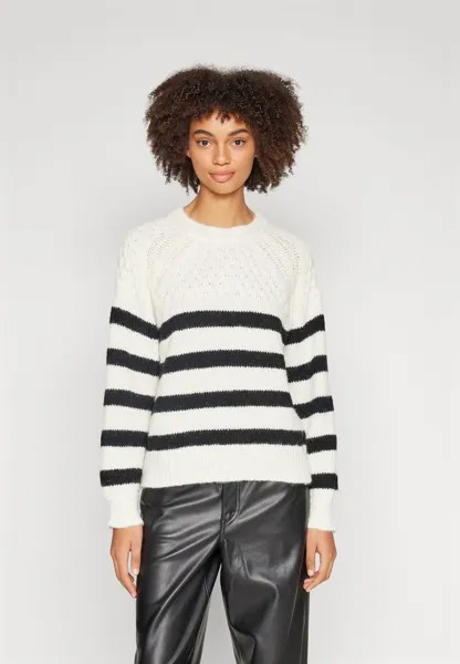 Свитшот ONLY ONLBILLIE LIFE STRIPE O-NECK, цвет cloud dancer/black