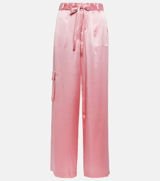 Шелковые брюки карго Cedric LOVESHACKFANCY, розовый