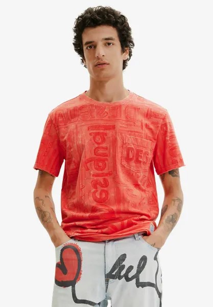 Футболка с принтом Desigual, оранжевый