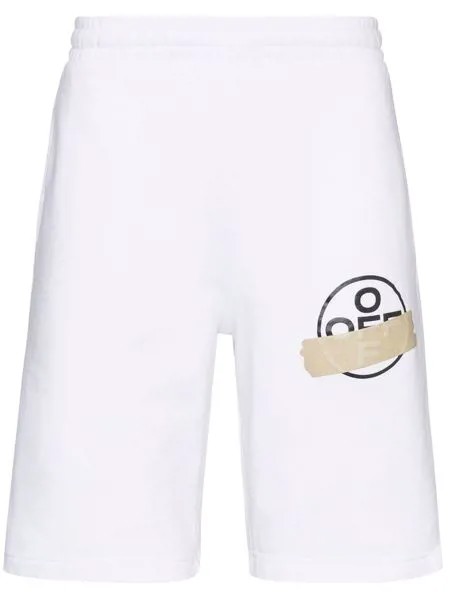 Off-White спортивные шорты с принтом