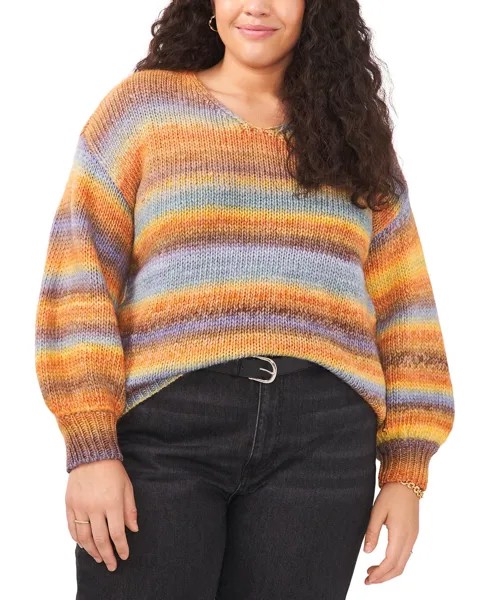 Плюс размер Уютный свитер с V-образным вырезом цвета космического цвета Vince Camuto