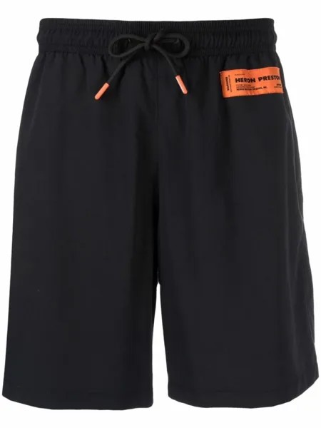 Heron Preston плавки-шорты с кулиской и нашивкой-логотипом, черный