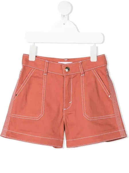 Chloé Kids шорты с контрастной строчкой