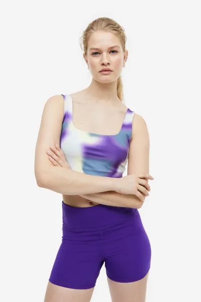 Спортивные шорты с высокой талией H&M, темно фиолетовый