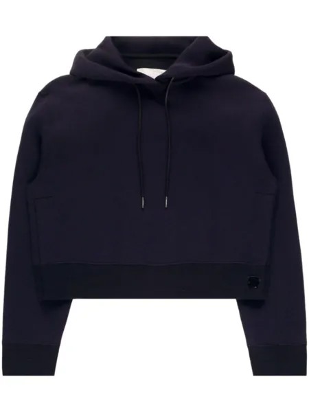 Sacai укороченное худи с капюшоном, синий