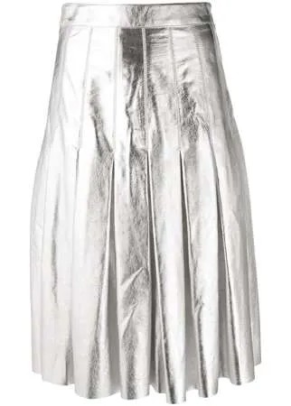 Golden Goose юбка с эффектом металлик и складками