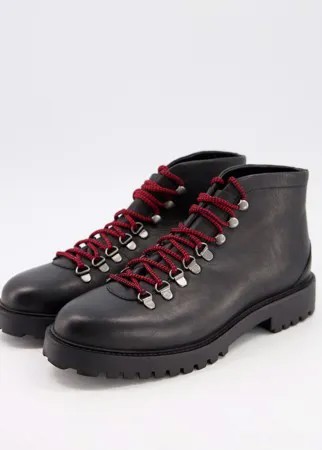 Кожаные походные ботинки черного цвета Walk London-Черный цвет
