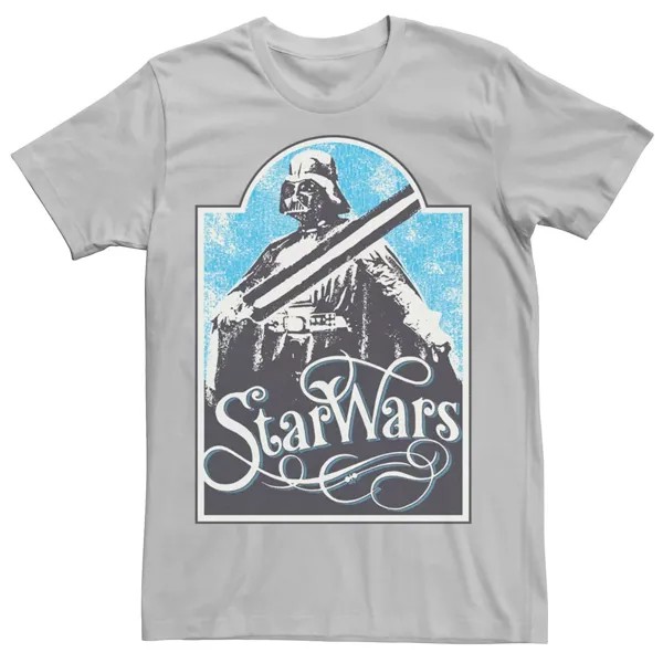 Мужская футболка с плакатом Вейдера в стиле ретро «Звездные войны» Star Wars, серебристый