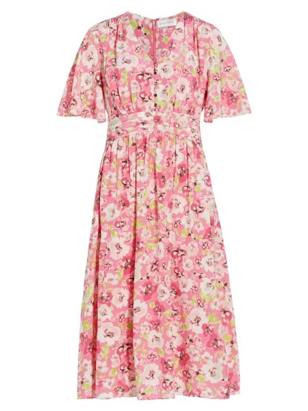 Шелковое платье миди с цветочным принтом French Countryside 50 дюймов Elie Tahari