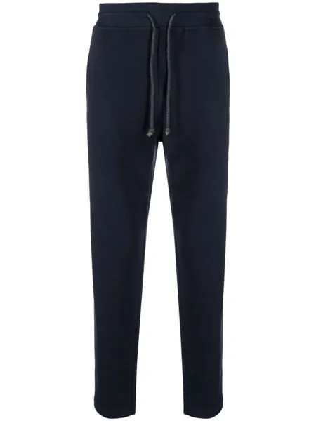 Brunello Cucinelli зауженные спортивные брюки с кулиской, синий