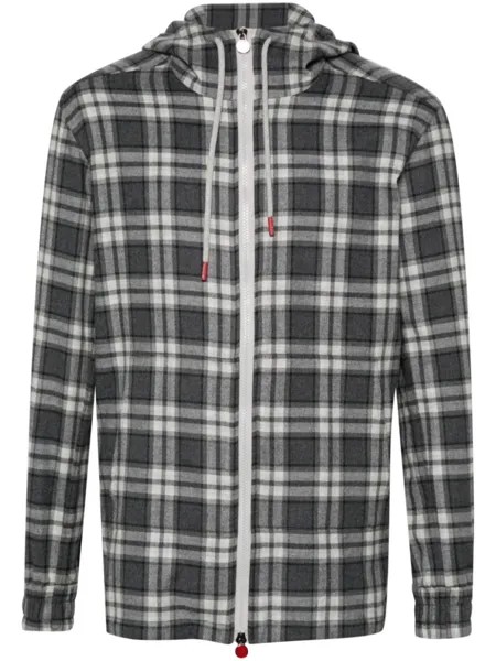 Kiton клетчатое худи, серый