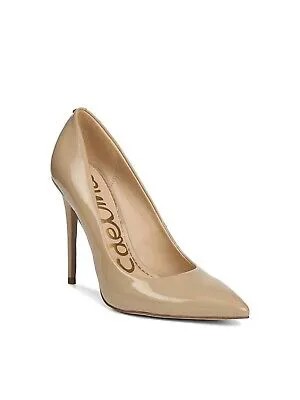 SAM EDELMAN Женские Обнаженные Бежевые Туфли-лодочки Danna Toe Stiletto Slip On Кожаные Туфли 10,5 М