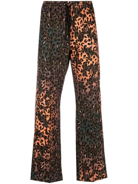 Marcelo Burlon County of Milan спортивные брюки Animalier с леопардовым принтом, коричневый