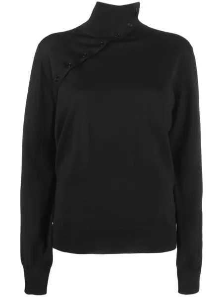 Jil Sander джемпер с пуговицами сбоку, черный