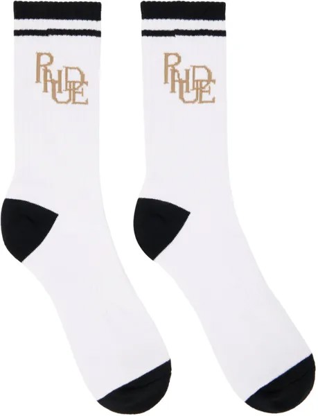 Бело-черные носки с логотипом Scribble Rhude