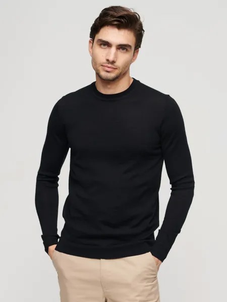 Джемпер с круглым вырезом Studios Merino Superdry, черный