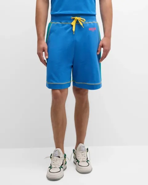 Мужские спортивные шорты с цветными блоками Moschino, цвет Blue Multi