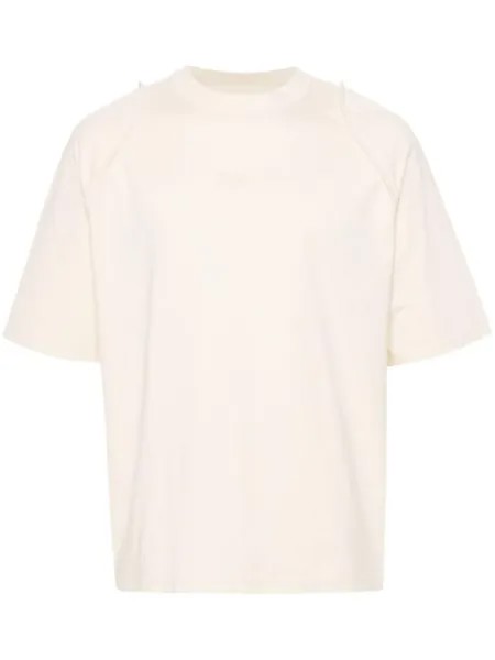 Jacquemus футболка Camargue с вышитым логотипом, нейтральный цвет
