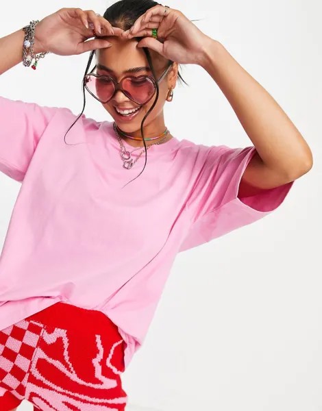 Розовая футболка от комплекта в стиле oversized ASOS DESIGN Ultimate-Розовый цвет