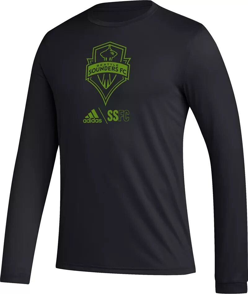 Черная рубашка с длинным рукавом Adidas Seattle Sounders Icon