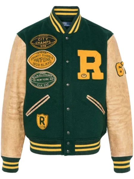 Polo Ralph Lauren бомбер The Iconic Letterman, зеленый