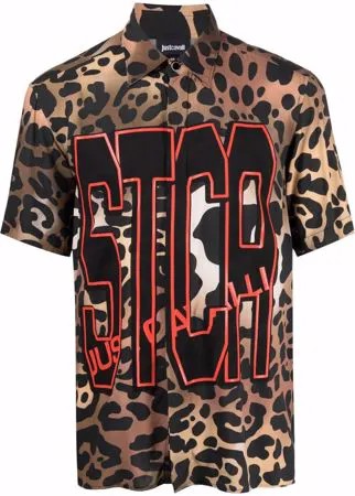 Just Cavalli рубашка STCA с леопардовым принтом и логотипом