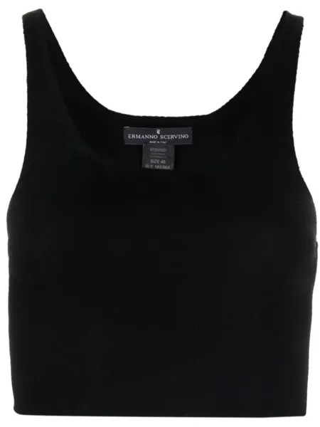 Ermanno Scervino укороченный топ из вирджинской шерсти, черный