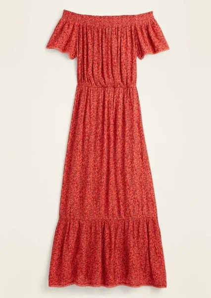 Платье макси с открытыми плечами Old Navy Red с цветочным принтом, размер XXL