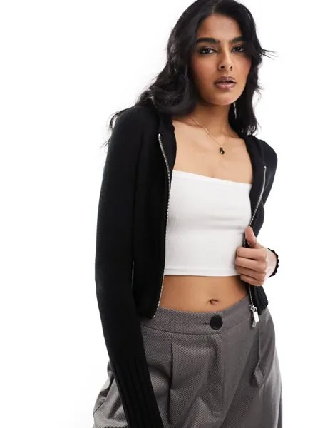 Черное приталенное трикотажное худи Cotton On Cotton:On