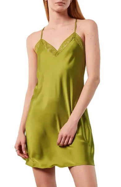 ETAN Green Paysage Сорочка Кружевное сексуальное ночное мини-платье-комбинация M = 6/8 Nordstrom