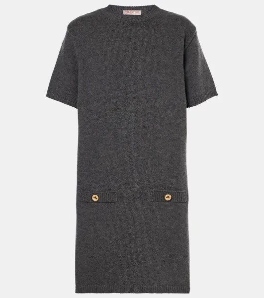 Платье-свитер из шерсти Valentino, цвет grigio scuro melange