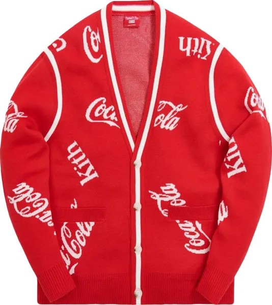 Кардиган Kith x Coca-Cola x Mitchell & Ness Coke Logo Cardigan 'Red', красный