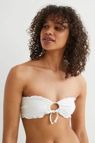 Мягкий лиф бикини-бандо H&M, белый