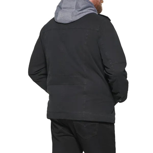 Полевое пальто с капюшоном и подкладкой из шерпы Big & Tall  Levi's, черный