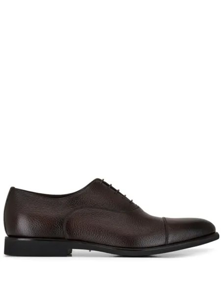 Оксфорды из зернистой кожи Santoni, коричневый