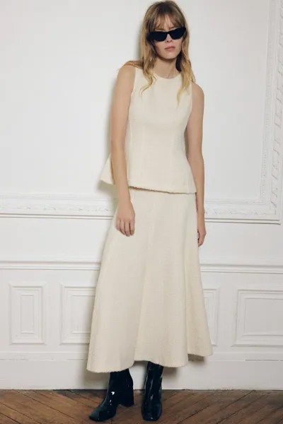 Структурная юбка ZARA, экрю