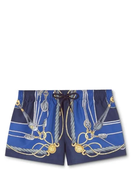 Плавки-шорты Nautical с графичным принтом Versace, синий