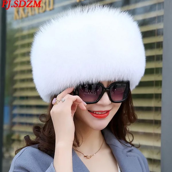 PJ.SDZM женская зимняя шапка из лисьего меха монгольская защита ушей национальная шапка теплая меховая шапка