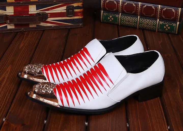 Итальянские роскошные мужские туфли cowhid с железным носком, белые свадебные мужские туфли ручной работы, деловые классические туфли