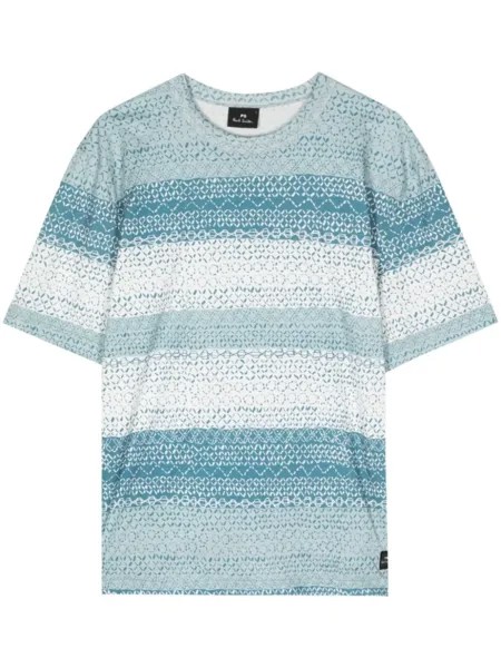Футболка PS Paul Smith с принтом Sun Stitch, синяя