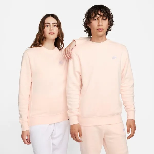 Флисовый свитшот с круглым вырезом Nike Sportswear Club, розовый