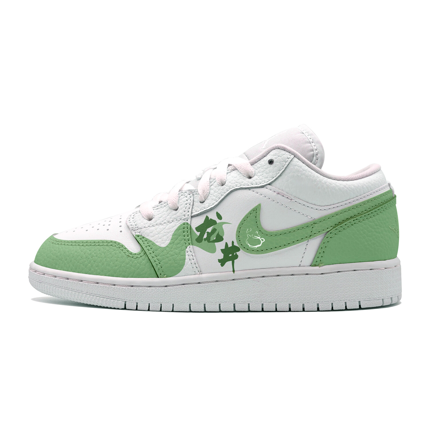 Кроссовки Air Jordan 1 Vintage Basketball Shoes Women's Low-top White/green, зеленый