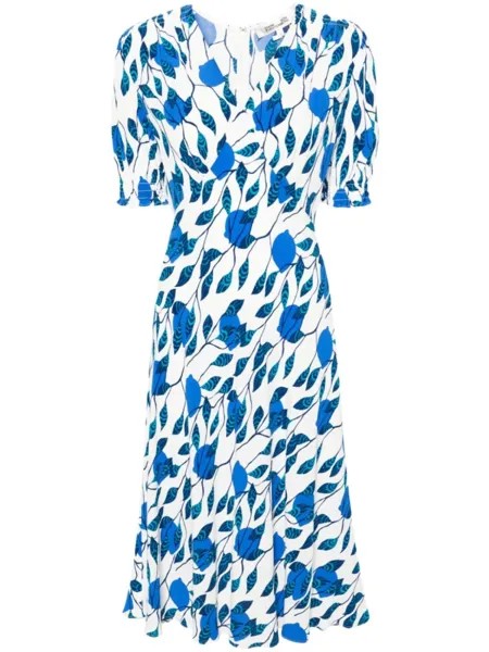 Diane Von Furstenberg креповое платье миди Jemma, белый