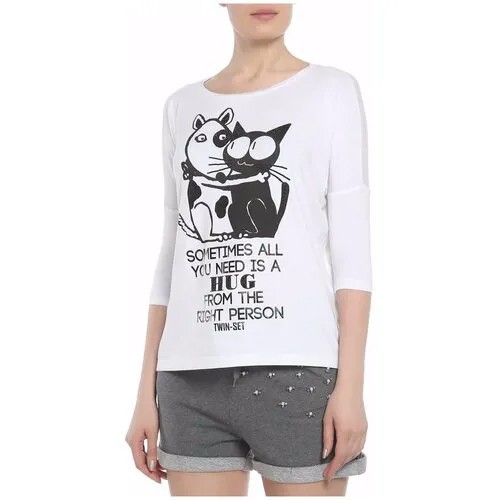 Лонгслив,TWIN-SET_Jeans,белый,Арт.JA52TS (XS)